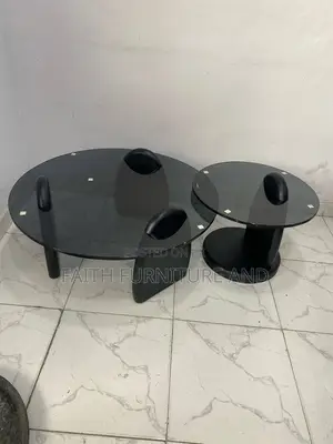 Glass Center Table With Side Stool