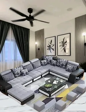 Quality Couch. U-Shape Sofa Chairs With Table and Stools