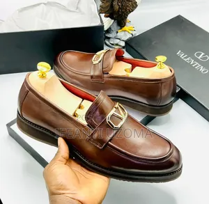 Valentino Brown Color Leather Shoe