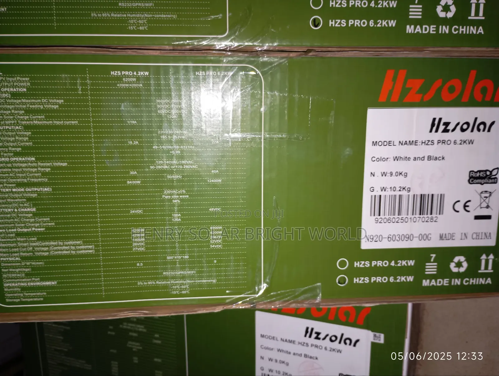 Hzolar 6.2kva 48v Hibrid Inverter