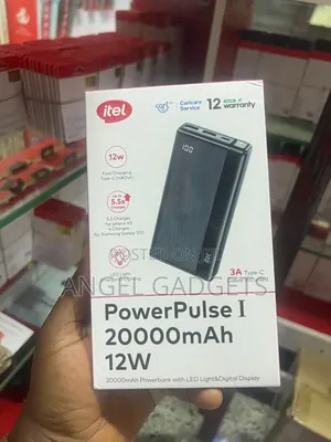 Itel Powerpulse 20000mah 12w Fast Charging, Torch Power Bank