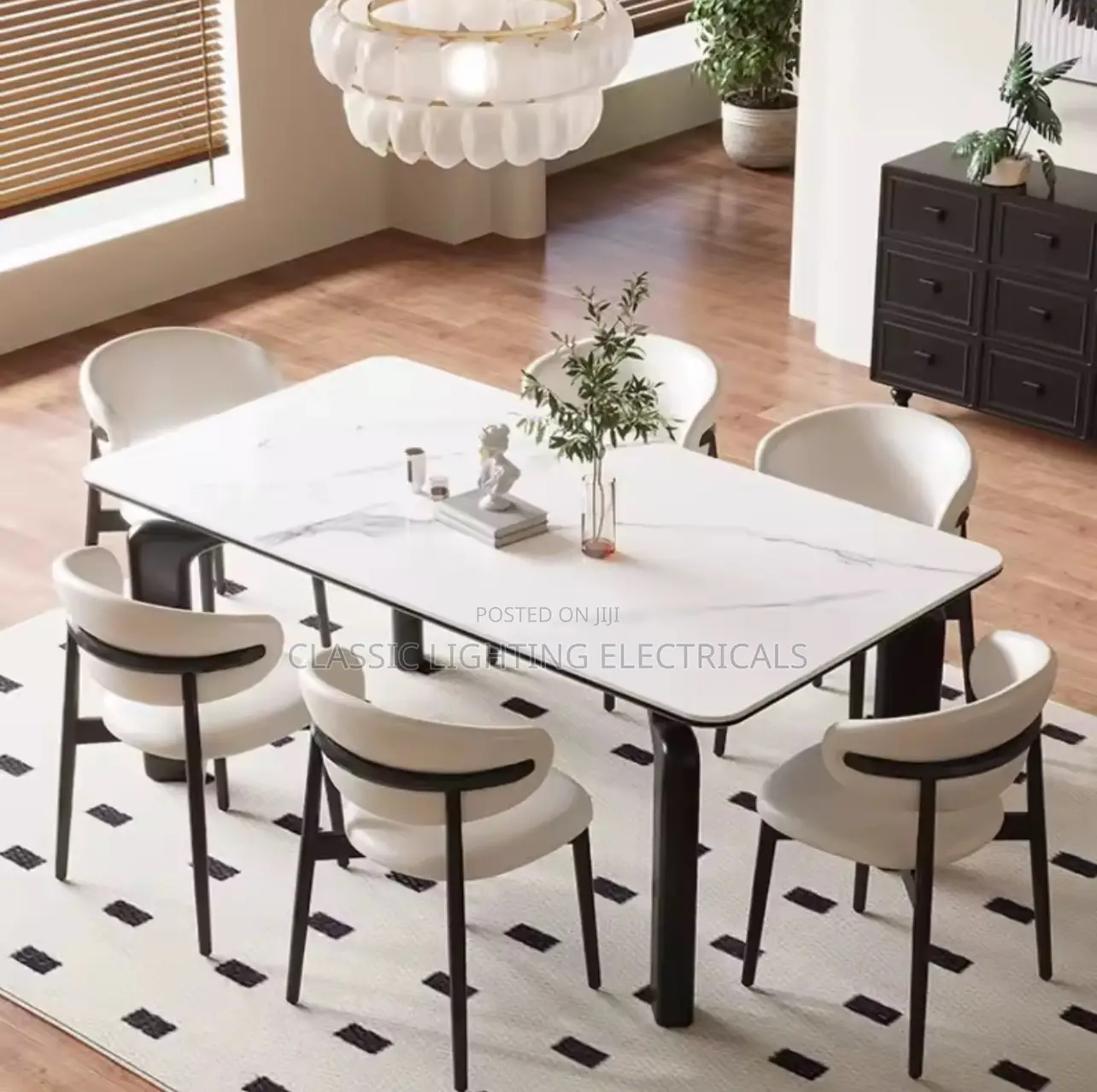 Nordic Luxury Dining Table Design Rock Slab Comfortable