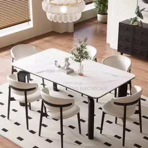 Nordic Luxury Dining Table Design Rock Slab Comfortable
