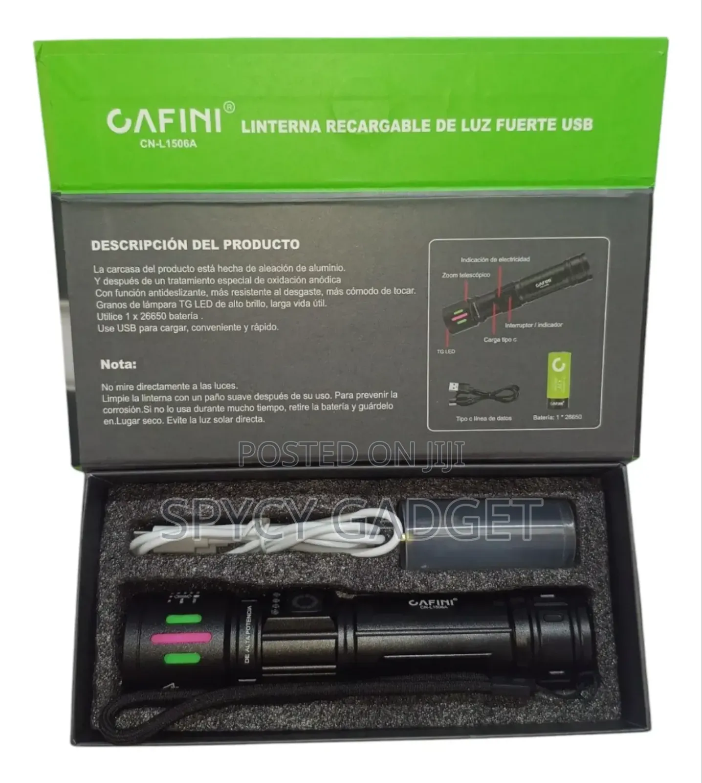 Rechargeable Battery Powered Metal Led Flashlight