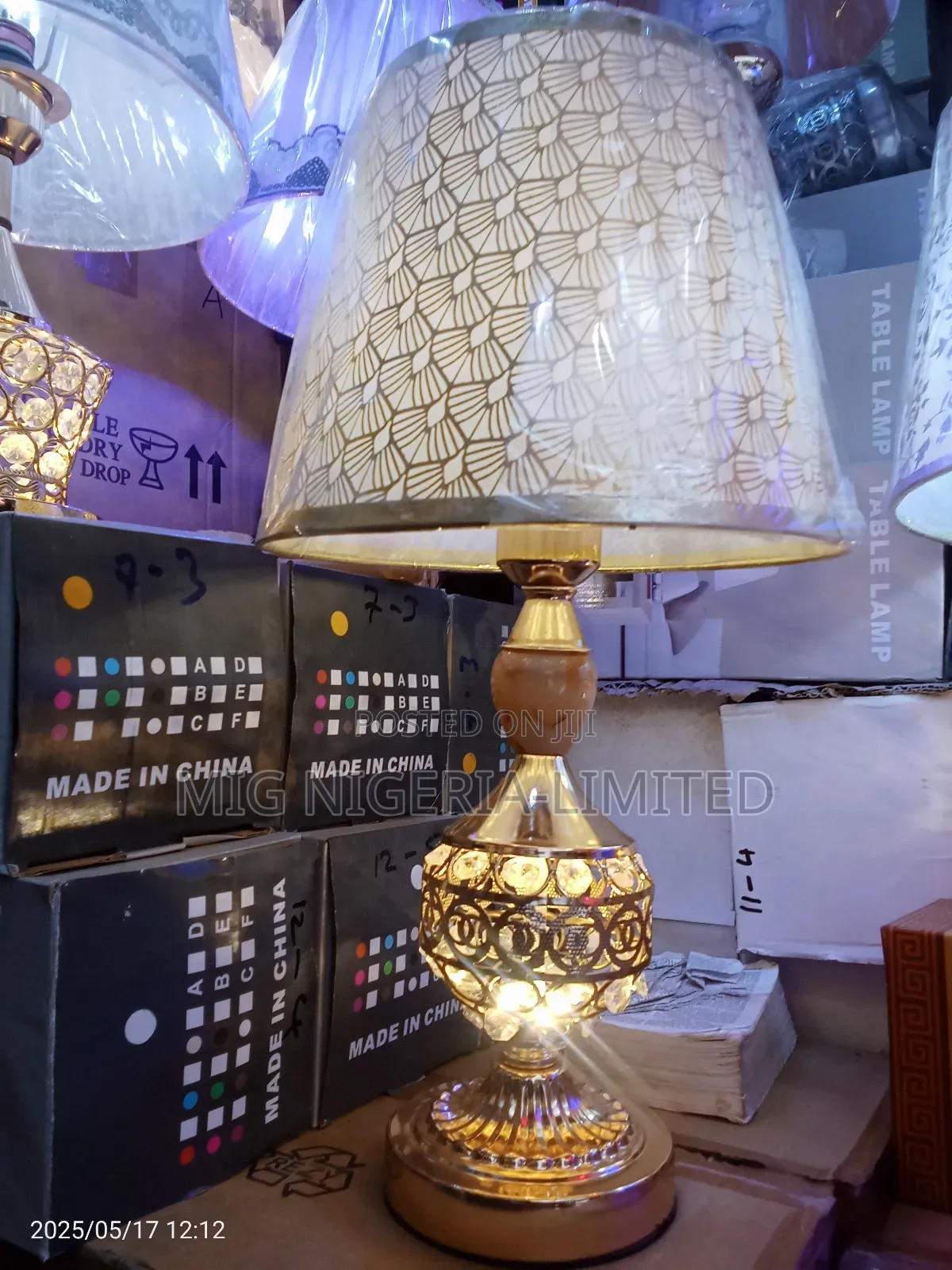 Gold Aclyric Bedroom Lamp Bedside Lamp With Light Up and Dow