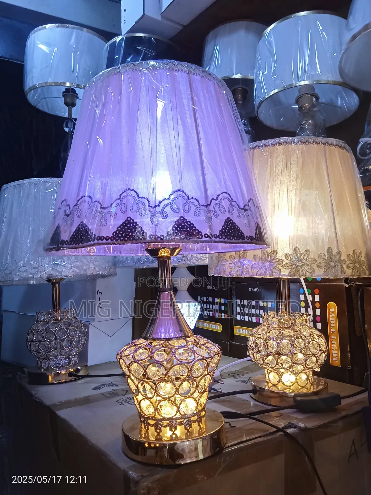 Gold Aclyric Bedroom Lamp Bedside Lamp With Light Up and Dow