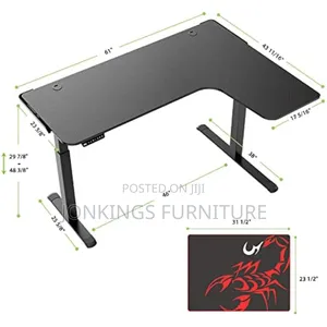 L-Shaped Height Adjustable Table