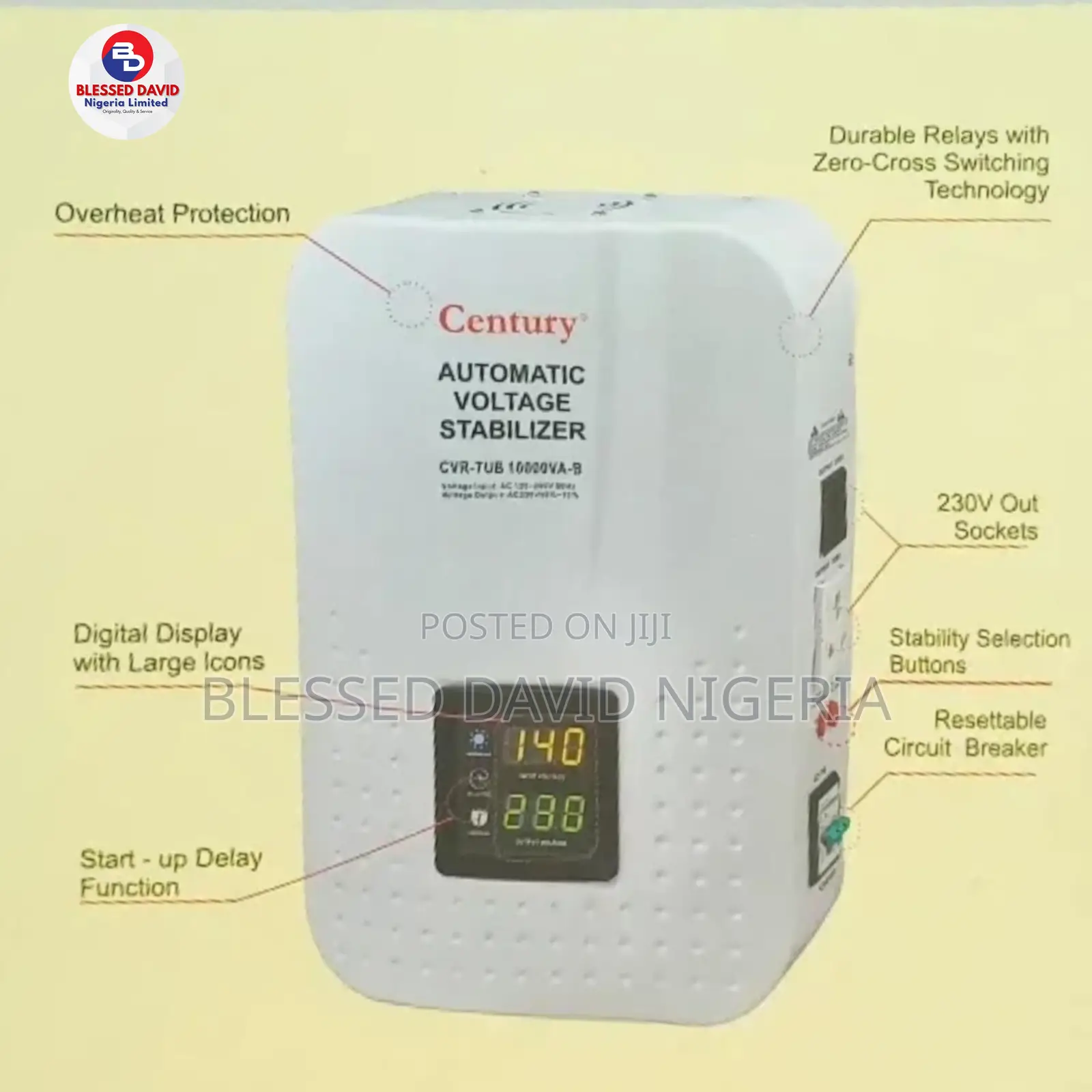 Century Wall Mounted 10000w Digital Stabilizer