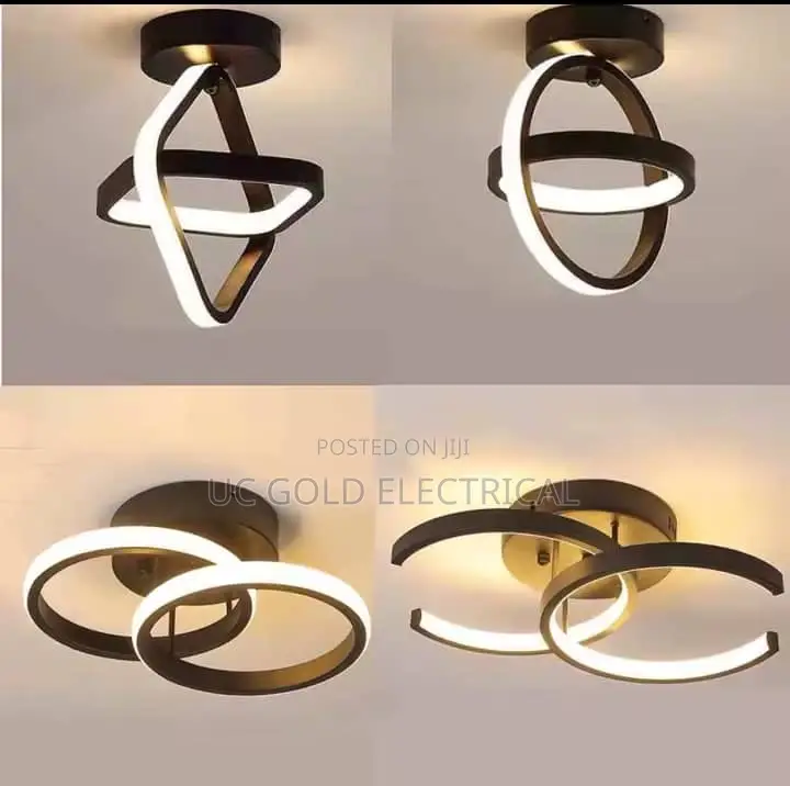 Modern Led Ceiling Light 2 Rings Creative Design