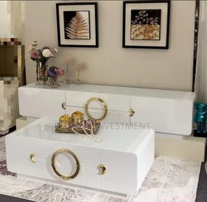 White Foreign Centre Table and Tv Stand