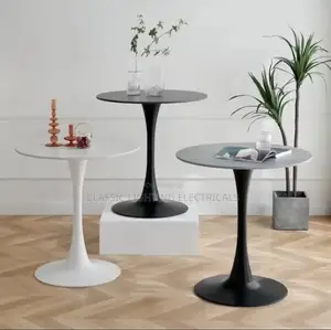 Breakfast Round Coffee Table White Books Laptop Picnic