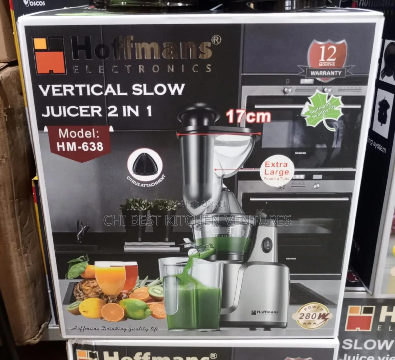 Hoffmans 2 in 1 Vertical Slow Juicer / Citrus Juicer