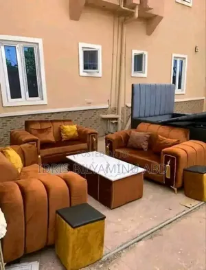 A Complete Set of Chairs Center Table and Three Sides Stools
