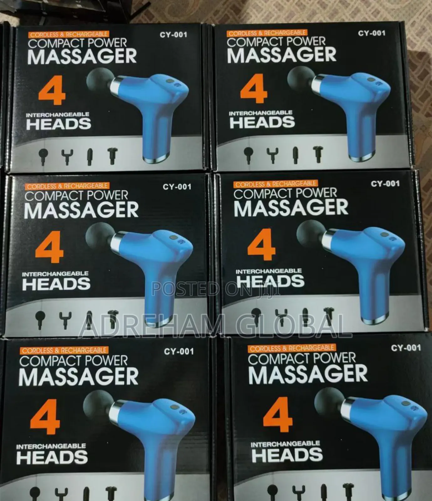 Compact Power Massager With 4 Interchangeable Head