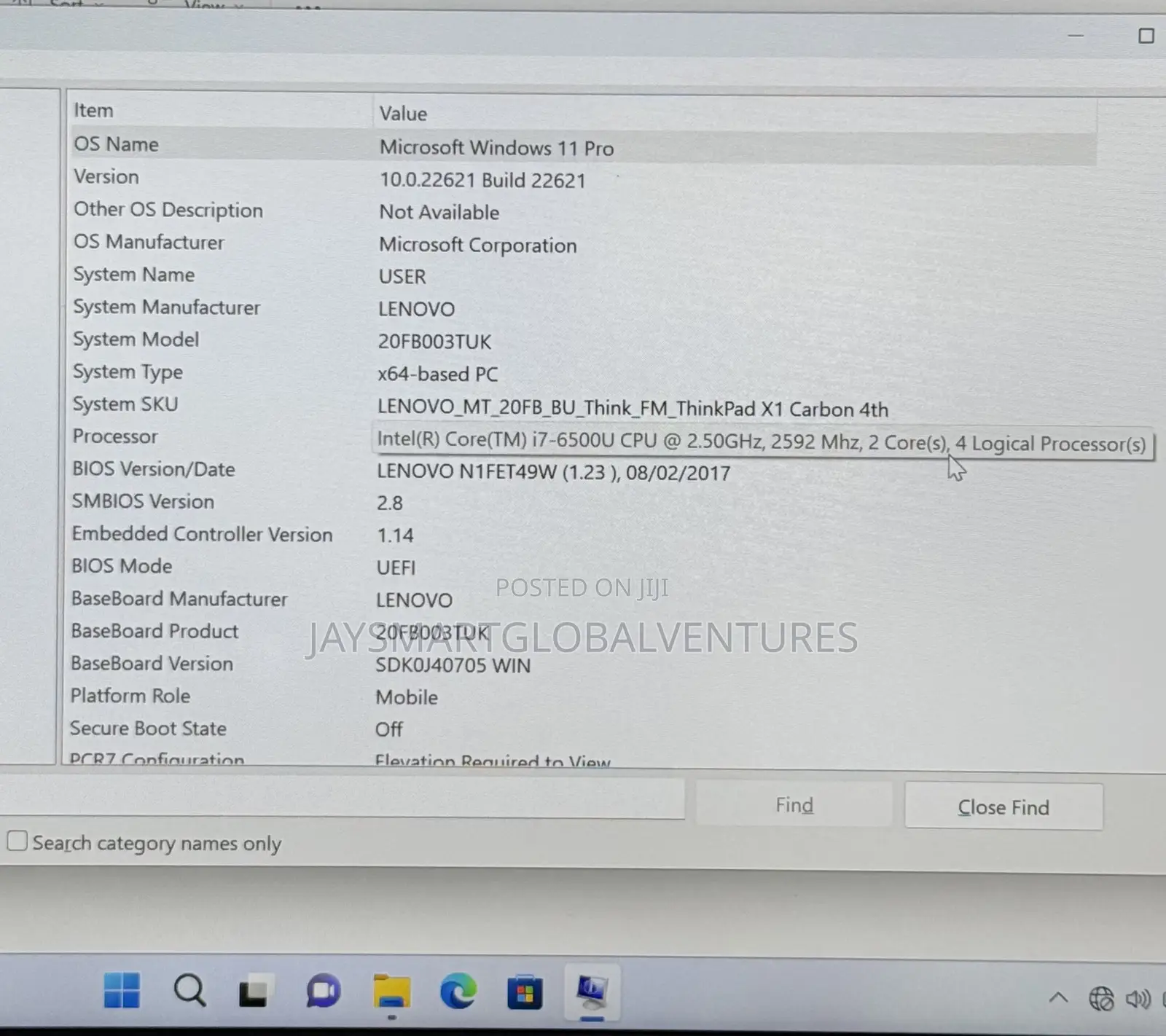 Laptop Lenovo ThinkPad X1 Carbon 8GB Intel Core i7 SSD 256GB