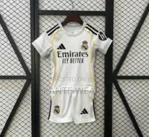 Real Madrid White Kids Home Kit Jersey 2025/26