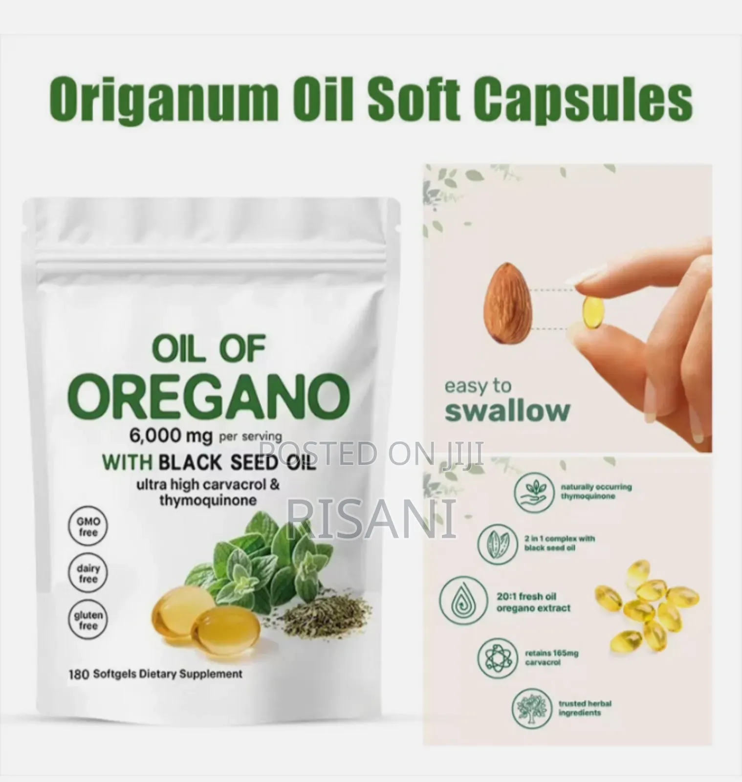 Oregano Oil Softgels Formulated With Black Seed Oil Strength