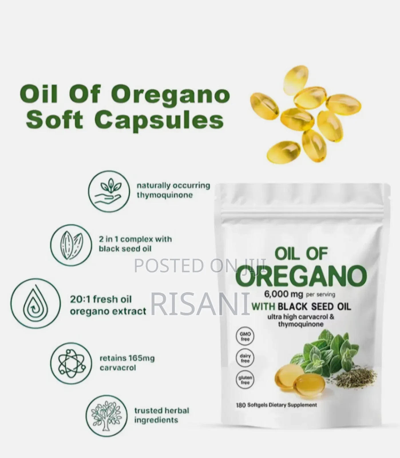 Oregano Oil Softgels Formulated With Black Seed Oil Strength