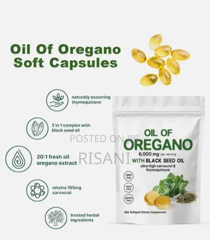Oregano Oil Softgels Formulated With Black Seed Oil Strength