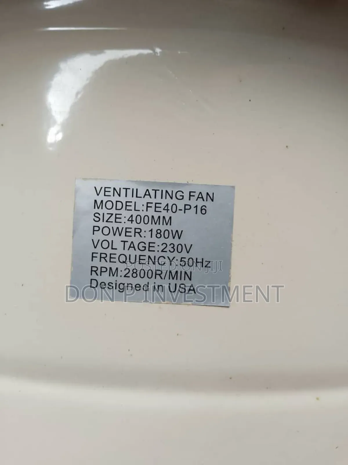 16" Inches Ventilating Fan
