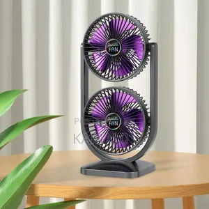 Double Head Desk Fan Quiet 3 Speeds