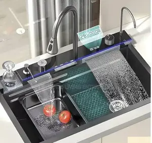 5 Button Thermostatic Kitchen Sink With Complete Accessories