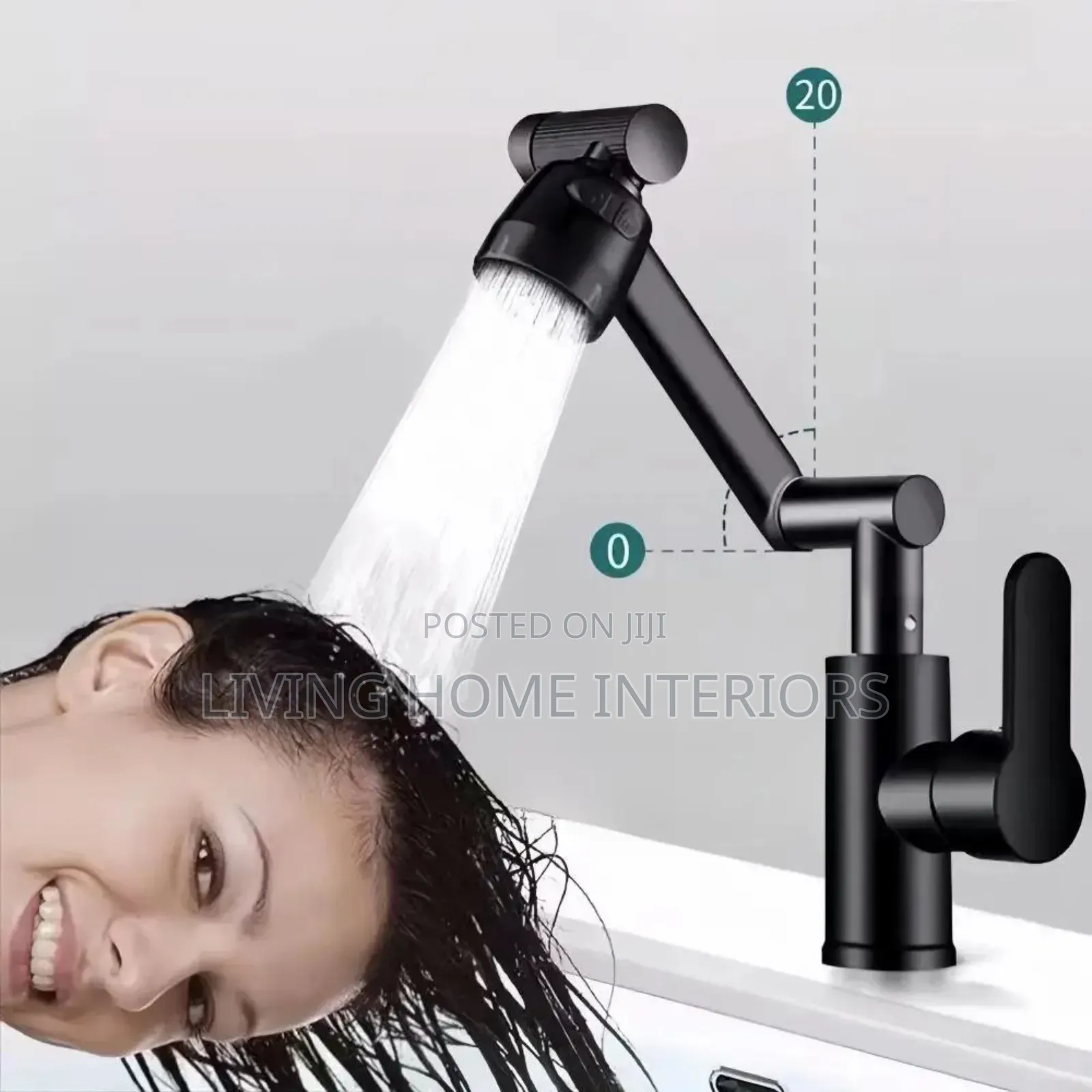 Matte Black Adjustable Basin Mixer Tap