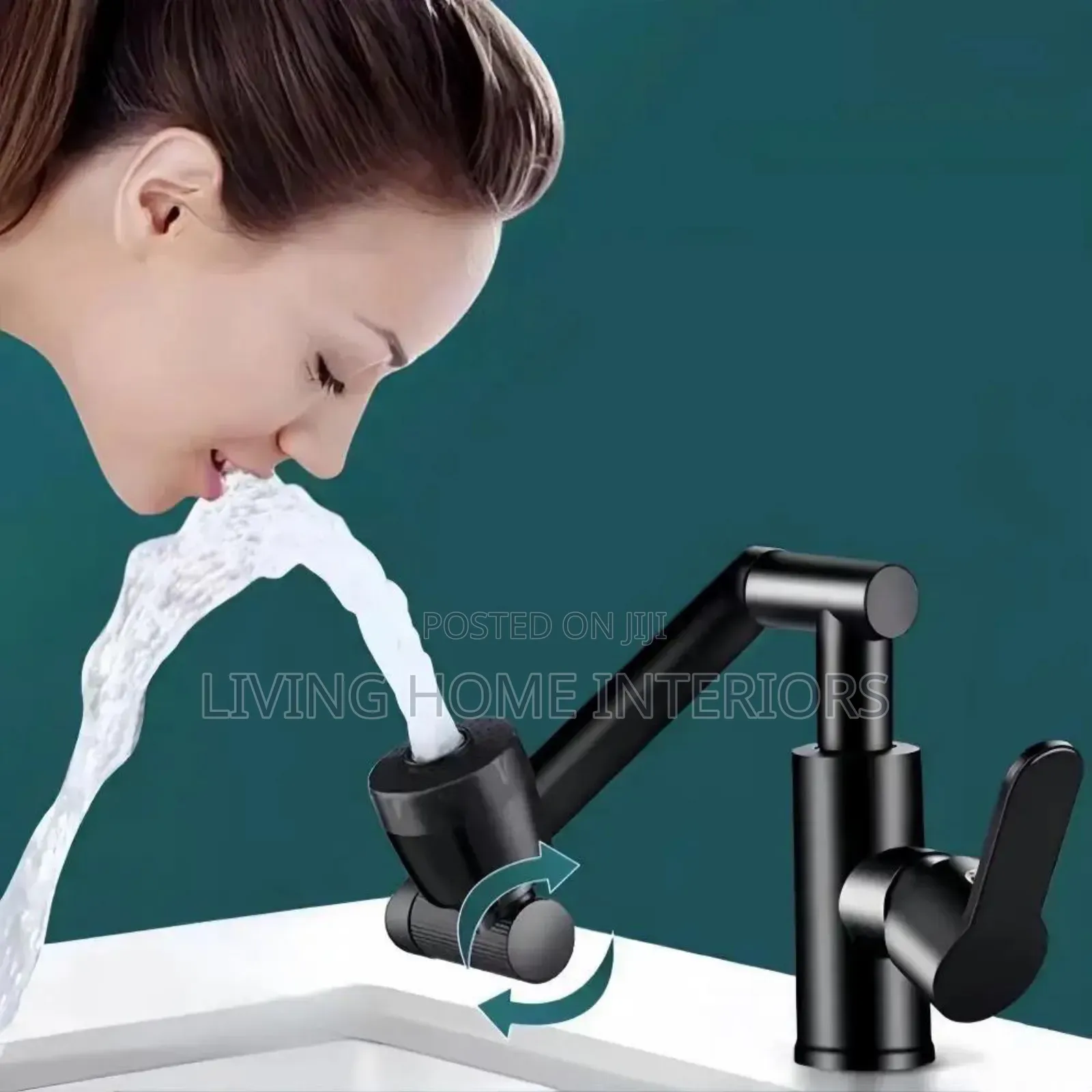 Matte Black Adjustable Basin Mixer Tap