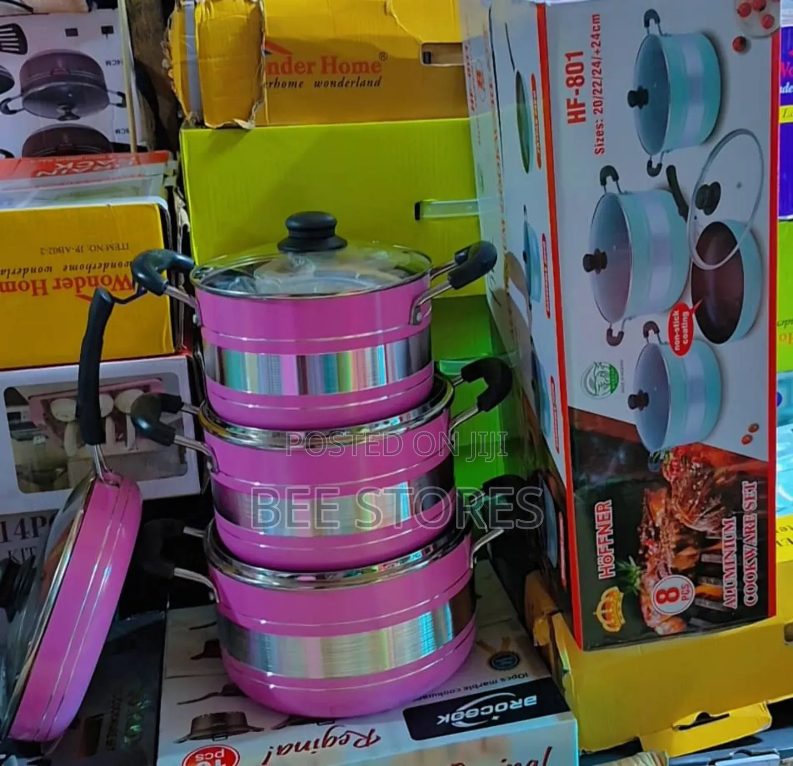 Nonstick Cookware Pot Set - Pink