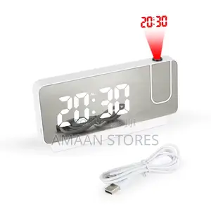 Photo - Led Digital Projector Alarm Clock With Usb Calendar