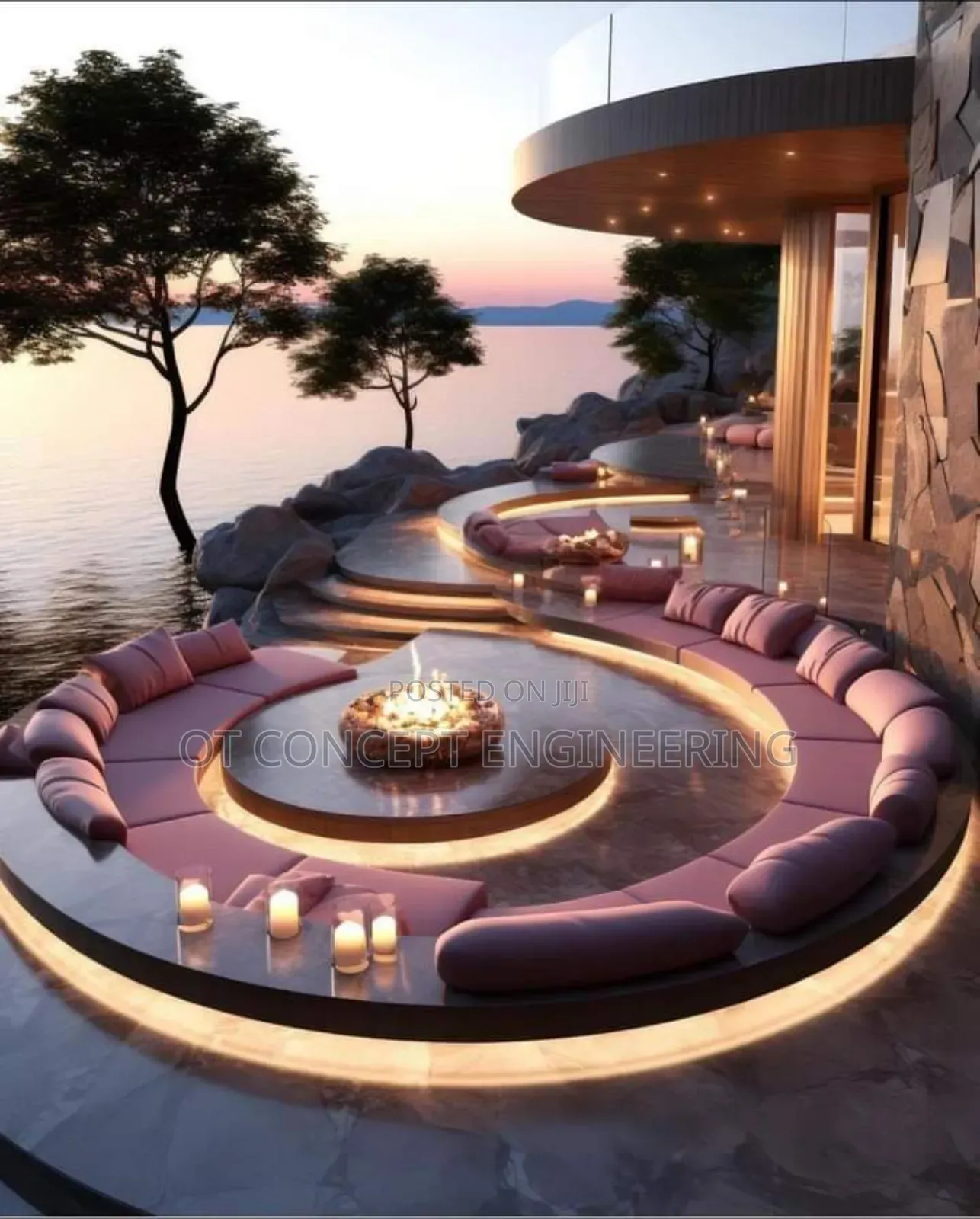 Outdoor Sofa With Lightening Effect