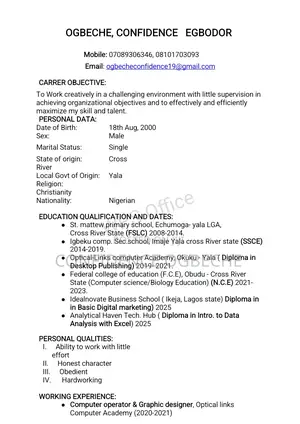 Male Office Admin