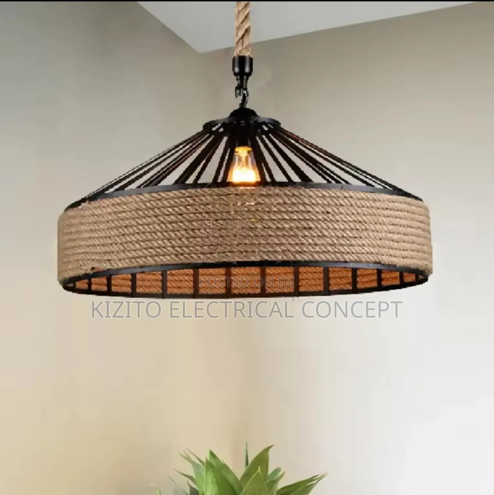 Retro Hemp Rope Pending Light
