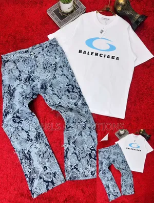 Two Piece Set Denim Trouser and Designer Top