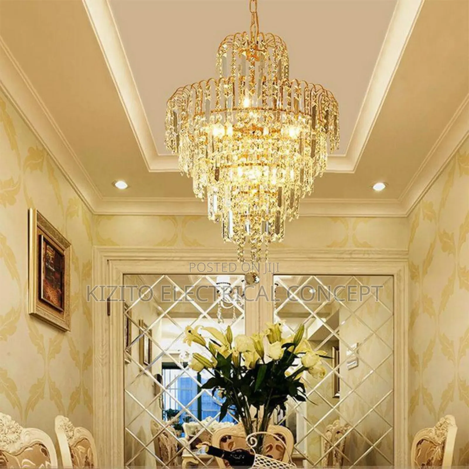 Intercom Crystal Glass Chandelier Led/Bulb