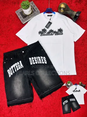 Two Piece Set Denim Shorts and Designer Top