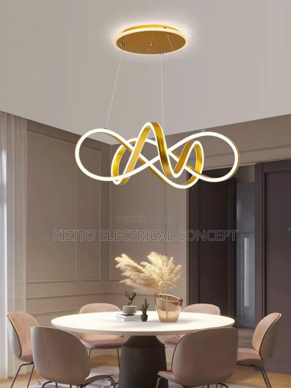Minimalistic Chandelier Dropping Light Dining Living Room