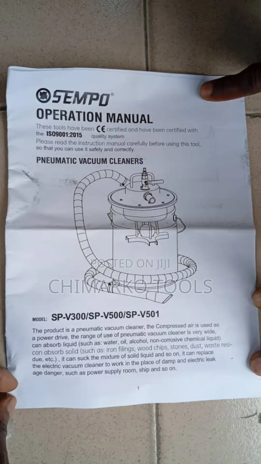 Pneumatic Vacuum Cleaner