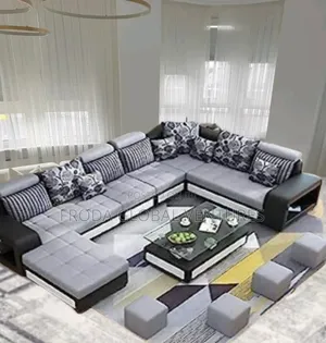 Living Room Sofa Chairs of 9-Seater Couch, Table and Stools