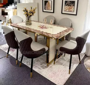 Luxury Dinning Set With 6 Leather Chairs