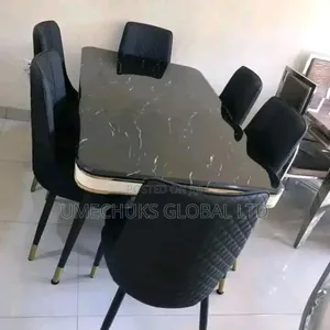 Top Quality Luxury Dinning Set With 6 Leather Chairs