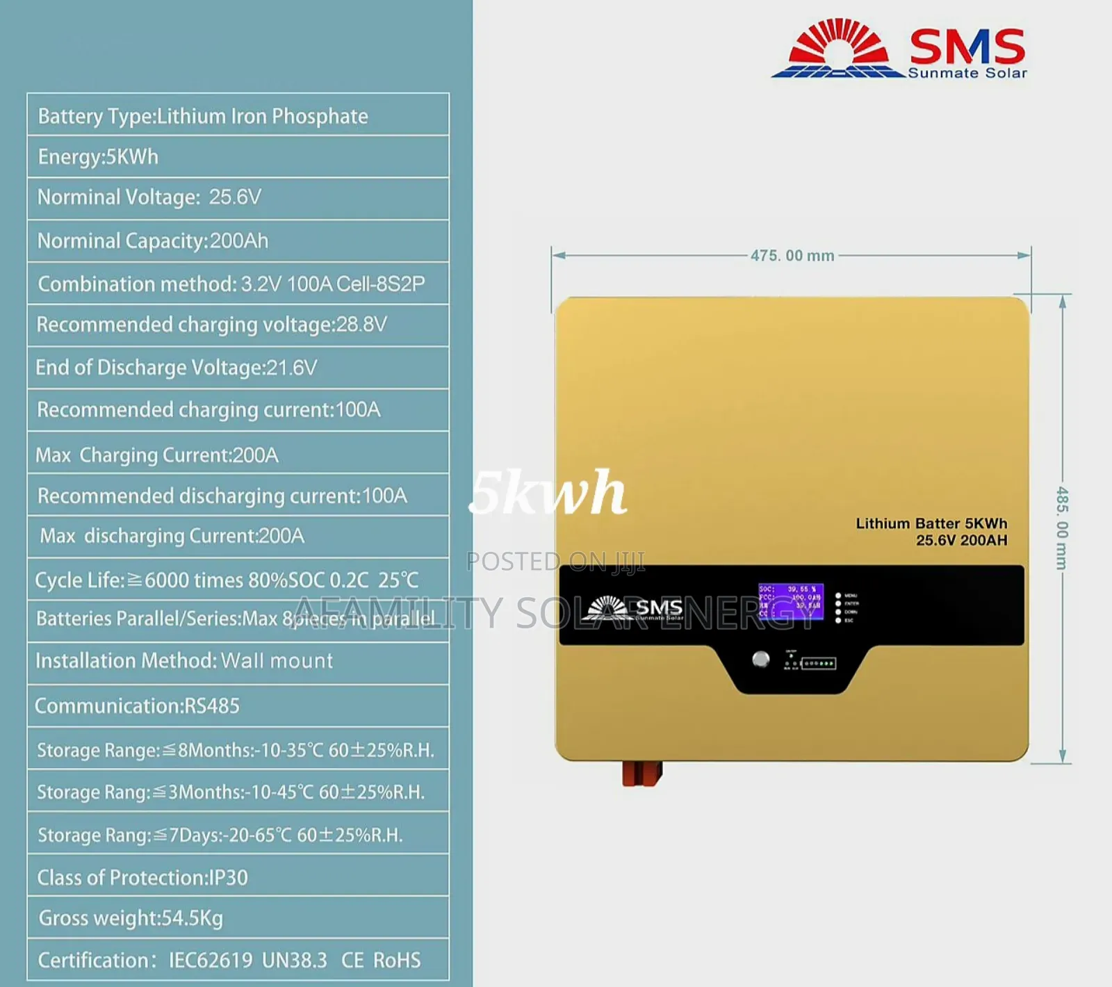 SMS Lithium Battery