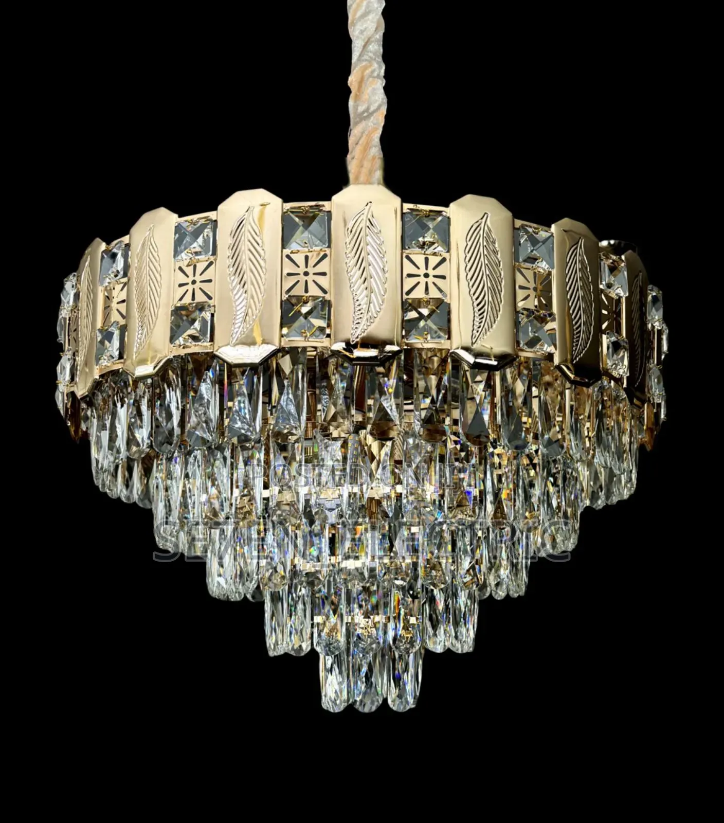 Crystal Chandelier Gold Body Colour