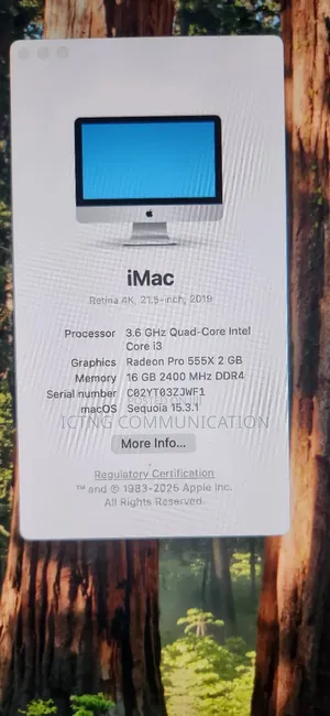 Desktop Computer Apple iMac 16GB Intel Core I5 SSD 256GB