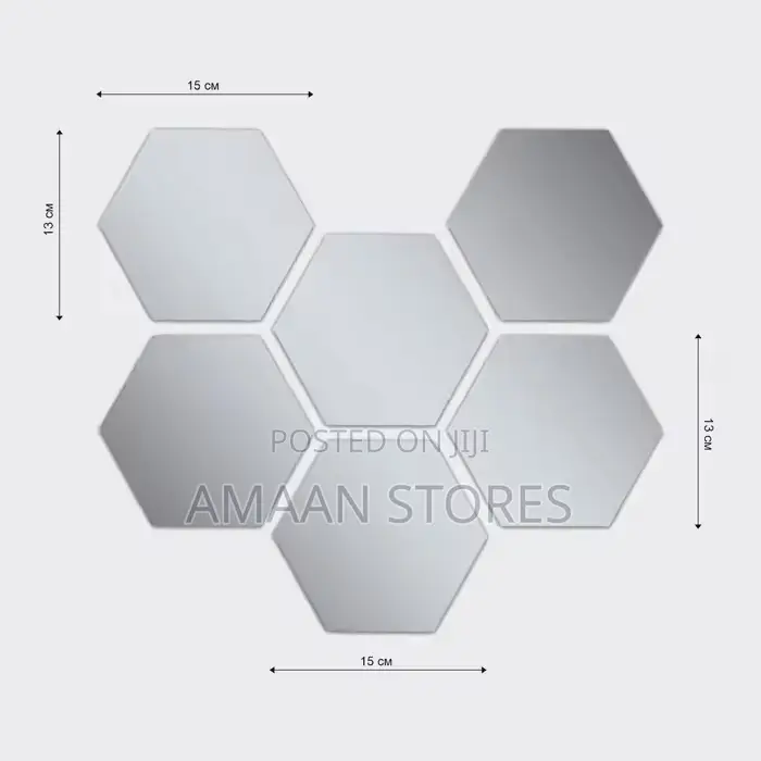 12pcs Hexagon Mirror