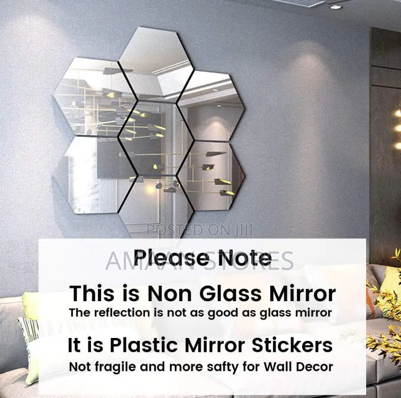 12pcs Hexagon Mirror