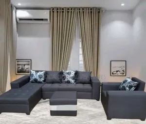 Living Room Couch. Set of L-Shape Sofa,Single Chair + Table