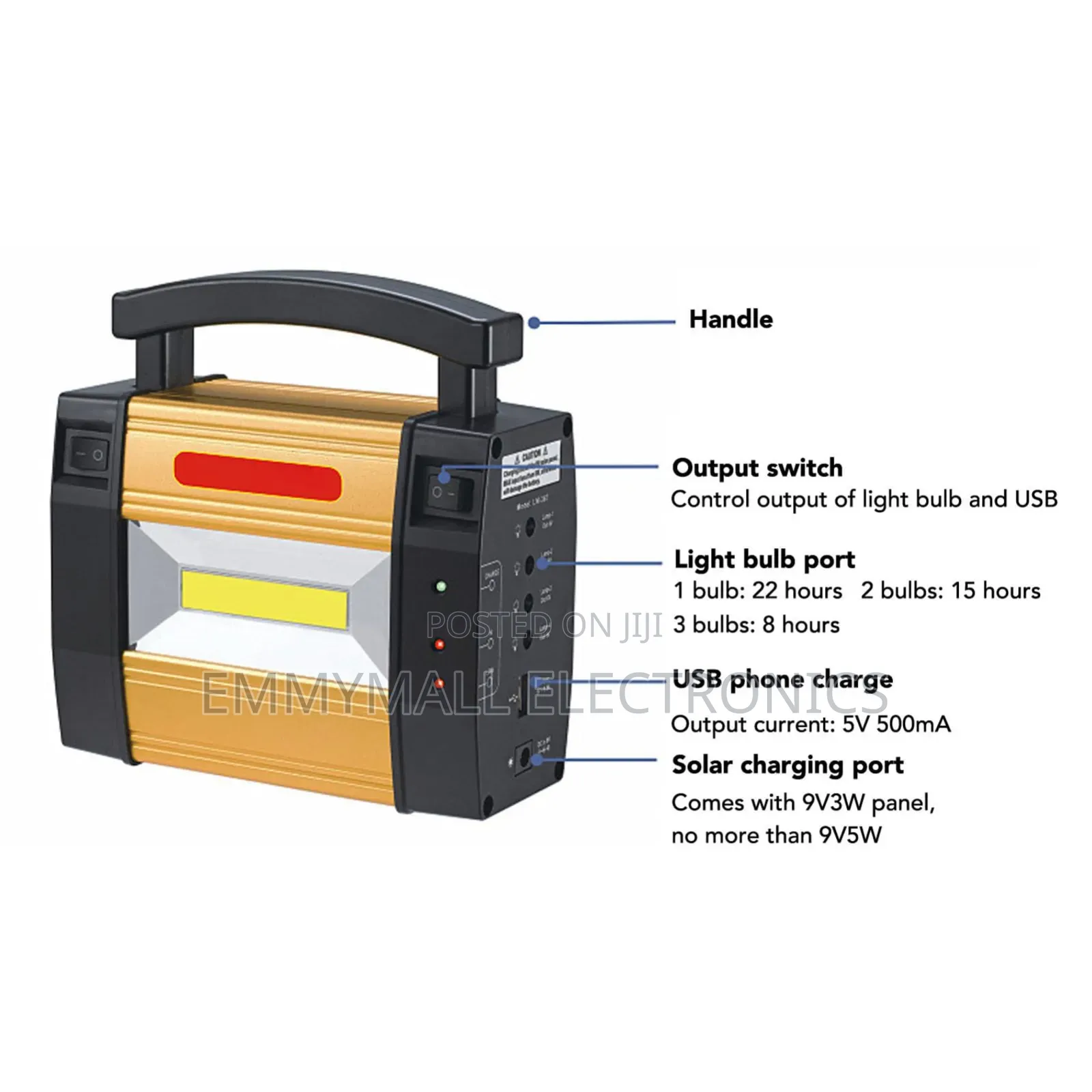 Yobolife Multifunction Solar Light With Panel and Bulbs