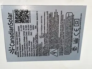 Canadian Solar Panel Half Cut Mono 600watts