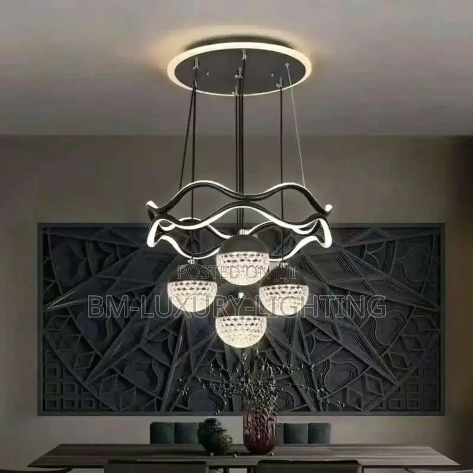 Nordic 4 Big Crystals Dropping Chandelier
